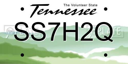 SS7H2Q Tennessee License Plate