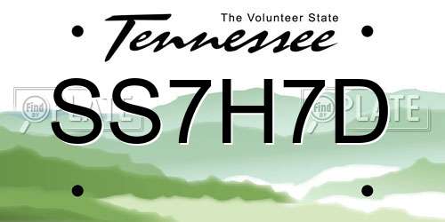 SS7H7D Tennessee License Plate