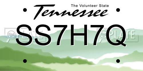 SS7H7Q Tennessee License Plate
