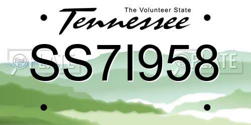 SS7I958 Tennessee License Plate