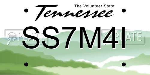 SS7M4I Tennessee License Plate