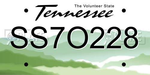 SS7O228 Tennessee License Plate