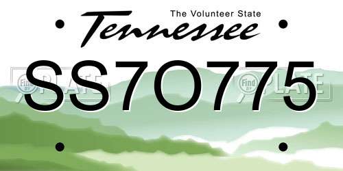 SS7O775 Tennessee License Plate