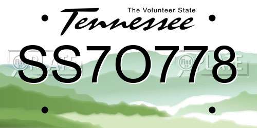 SS7O778 Tennessee License Plate