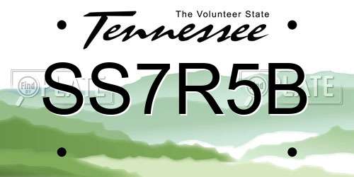SS7R5B Tennessee License Plate