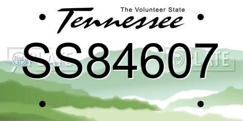 SS84607 Tennessee License Plate