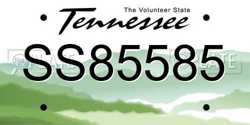 SS85585 Tennessee License Plate