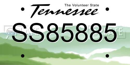 SS85885 Tennessee License Plate