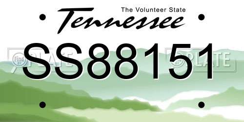 SS88151 Tennessee License Plate