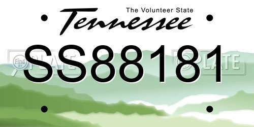 SS88181 Tennessee License Plate