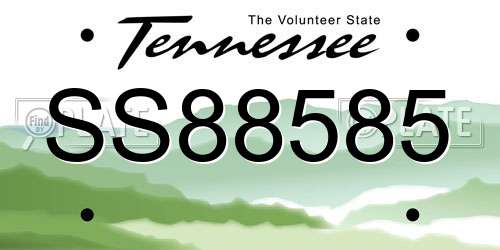 SS88585 Tennessee License Plate