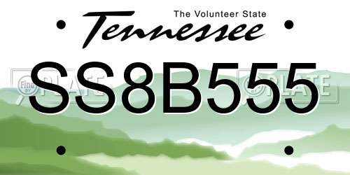 SS8B555 Tennessee License Plate