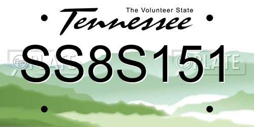 SS8S151 Tennessee License Plate