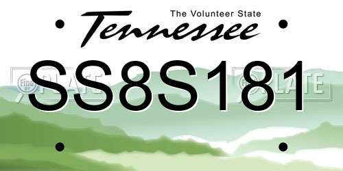 SS8S181 Tennessee License Plate
