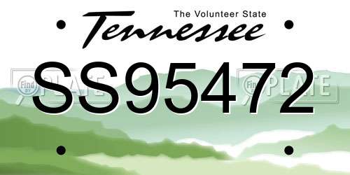SS95472 Tennessee License Plate