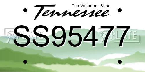 SS95477 Tennessee License Plate