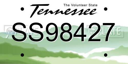SS98427 Tennessee License Plate