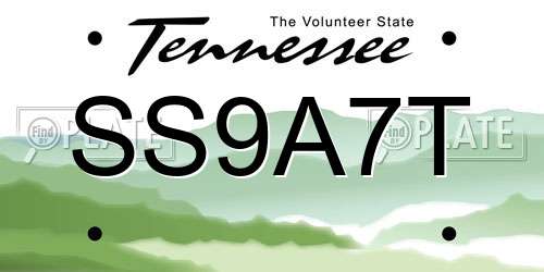 SS9A7T Tennessee License Plate
