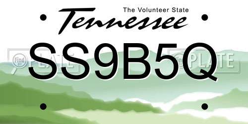 SS9B5Q Tennessee License Plate