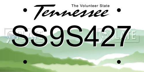 SS9S427 Tennessee License Plate