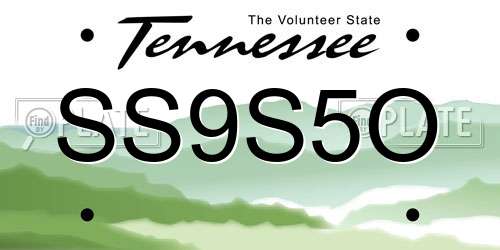 SS9S5O Tennessee License Plate