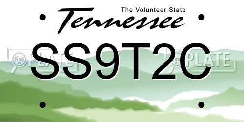 SS9T2C Tennessee License Plate
