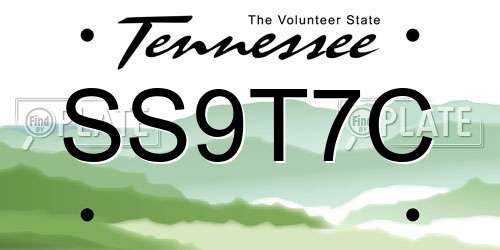SS9T7C Tennessee License Plate