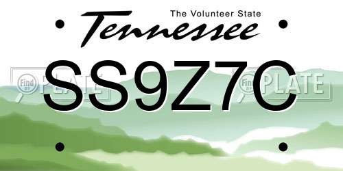 SS9Z7C Tennessee License Plate