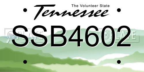 SSB4602 Tennessee License Plate
