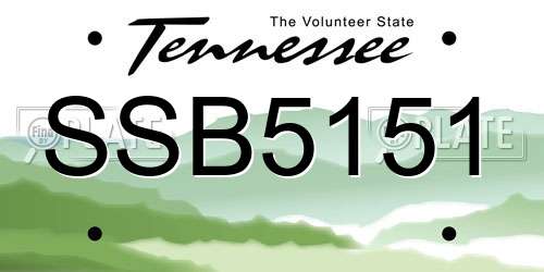 SSB5151 Tennessee License Plate