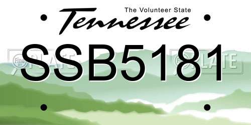 SSB5181 Tennessee License Plate