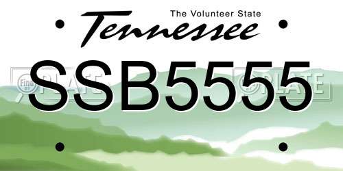 SSB5555 Tennessee License Plate