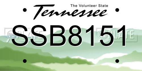 SSB8151 Tennessee License Plate