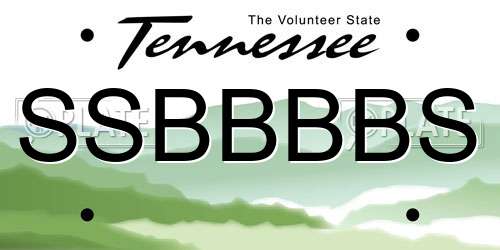 SSBBBBS Tennessee License Plate