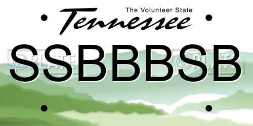 SSBBBSB Tennessee License Plate