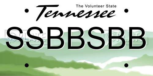 SSBBSBB Tennessee License Plate