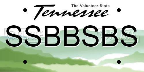 SSBBSBS Tennessee License Plate