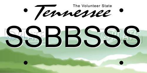 SSBBSSS Tennessee License Plate