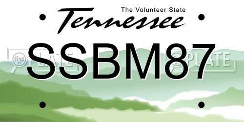 SSBM87 Tennessee License Plate