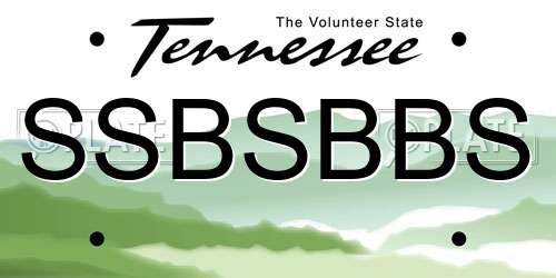 SSBSBBS Tennessee License Plate
