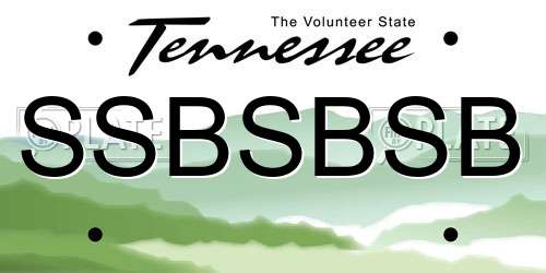 SSBSBSB Tennessee License Plate