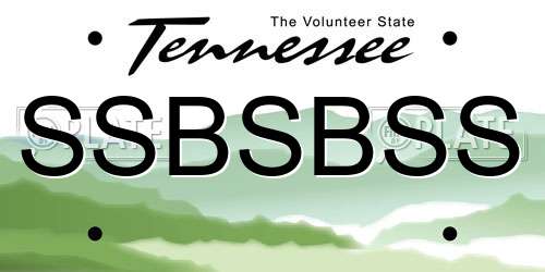 SSBSBSS Tennessee License Plate