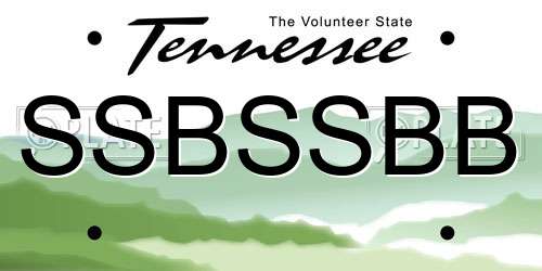 SSBSSBB Tennessee License Plate