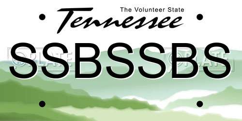 SSBSSBS Tennessee License Plate