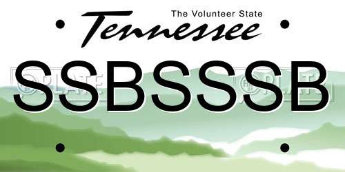 SSBSSSB Tennessee License Plate