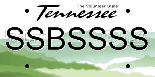 SSBSSSS Tennessee License Plate