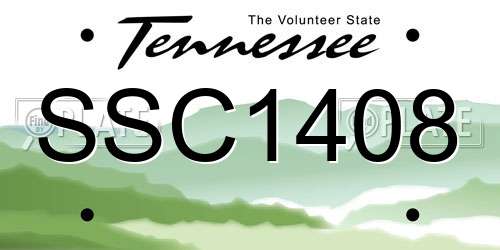 SSC1408 Tennessee License Plate