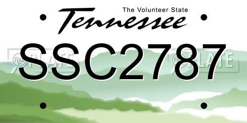 SSC2787 Tennessee License Plate