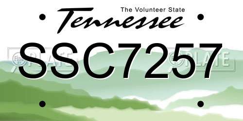 SSC7257 Tennessee License Plate