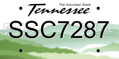SSC7287 Tennessee License Plate